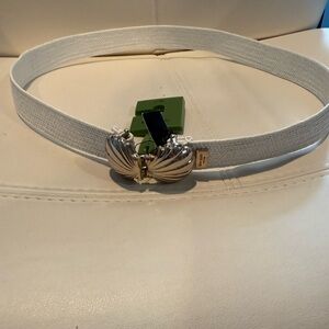 Kate Spade New York White Fabric Belt Size L/Xl NWT